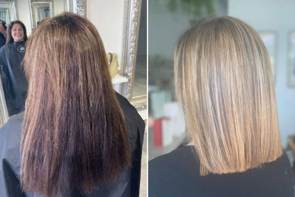 Brunette to Blonde example hair salon sunshine coast