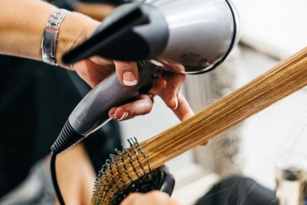 Holding hair for a blowdry