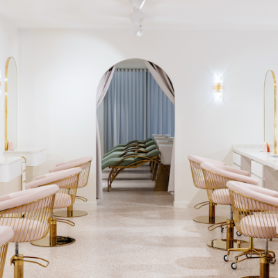 The hair stations and pamper room at Ms Monaco